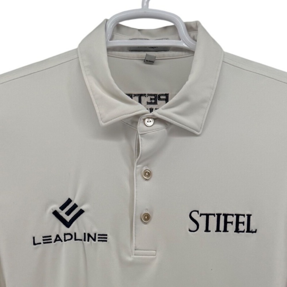 Peter Millar Summer Comfort Mens Medium White PGA Tour Issue Keith Mitchell